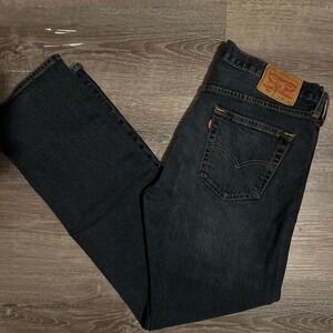 Levi Strauss & Co 501 Mens Jeans Dark Wash Straight Leg W34 L32